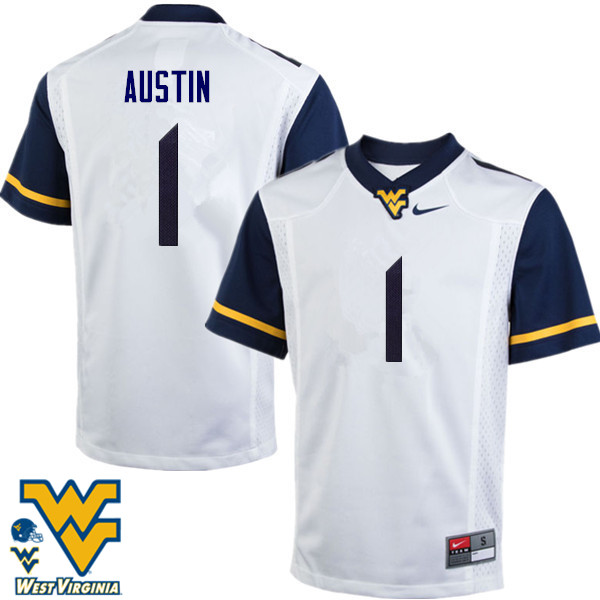 NCAA Men's Tavon Austin West Virginia Mountaineers White #1 Nike Stitched Football College Authentic Jersey SI23C13FN